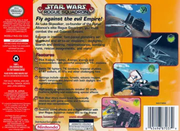 Star Wars - Rogue Squadron (USA) (Rev 1) box cover back